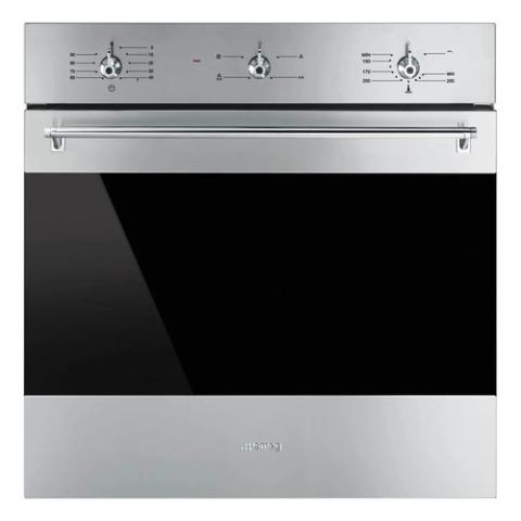 Smeg Oven | 60 Litres SF6341GVX Classic Single Gas Oven With Electric Grill Stainless Steel With Dark Glass