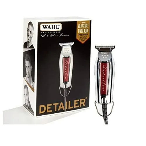 Wahl Professional 5-Star Detailer with Adjustable T Blade for Extremely Close Trimming and Clean and Crisp Lines for Professional Barbers and Stylists - 8081-1227H,Silver