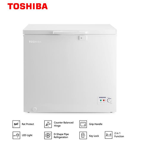 Toshiba Freezer | Toshiba Chest Freezer 198L Single Door R600a White Colour- CR-A198U