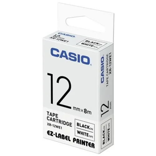 Casio Tape Cartridge | 12mm Black On White Standard Label