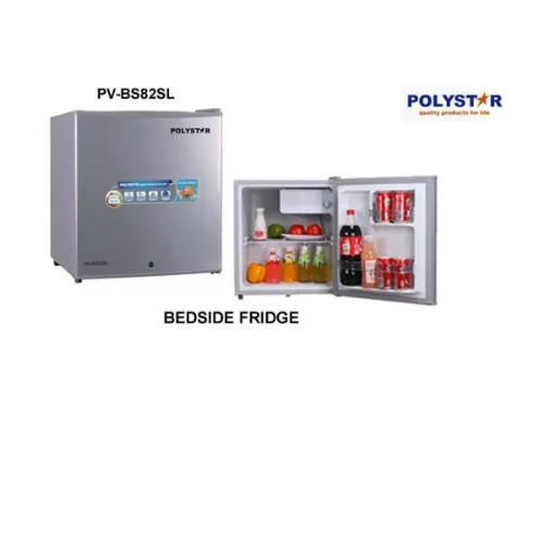 Polystar Refrigerator/ 45LTR Bedside Refrigerator Silver Colour with lock and key/ -PV-BS82SL