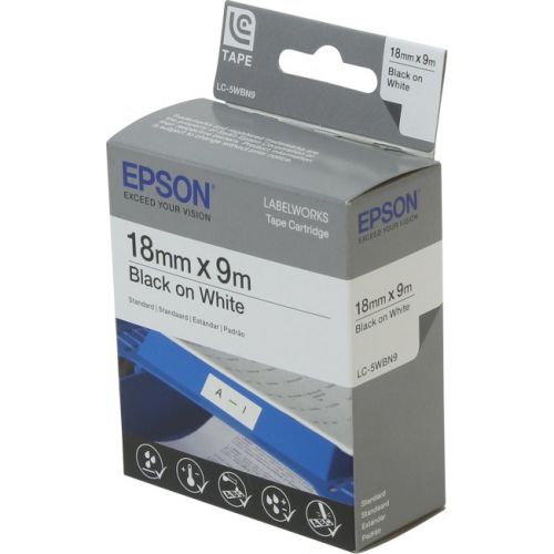 Epson Tape | LC-5WBN9 | 18mm (Black On White Tape)