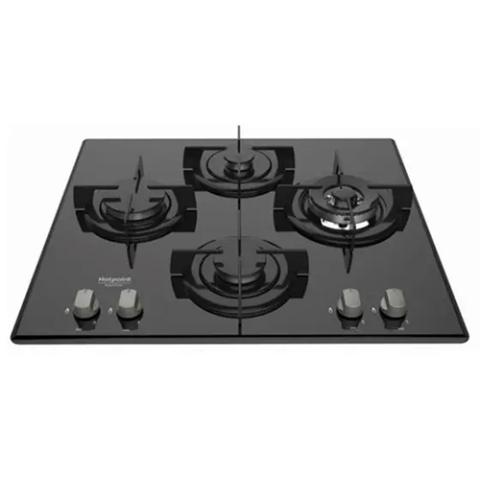 Ariston Hob Cooker | Built-in-Gas, 60cm, Hob 4 Gas Burners, Gas-On-Glass Design, Electric Ignition – DD 642ABK