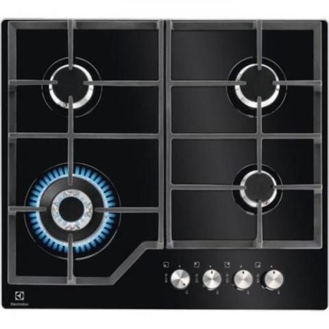 Electrolux Hob | 60 cm Built-in 4 Gas Burners Hob On Glass With Cast Iron Grids
