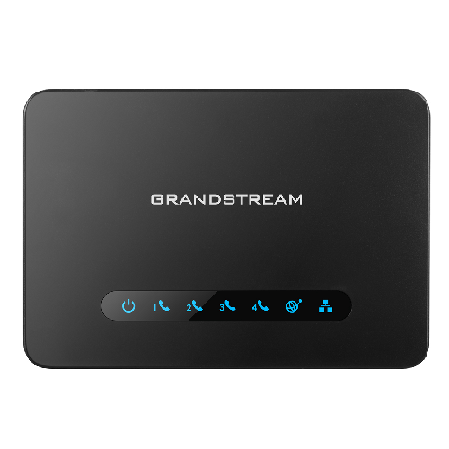 The Grandstream HT814 is an advanced 4-port VoIP gateway with 4 FXS ports and an integrated Gigabit NAT router.