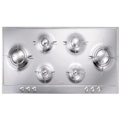 Smeg Gas Hob | 100 cm Piano Design P106ES Built-In 6 Gas Burners With Knobs And Front Controls - Stainless Steel