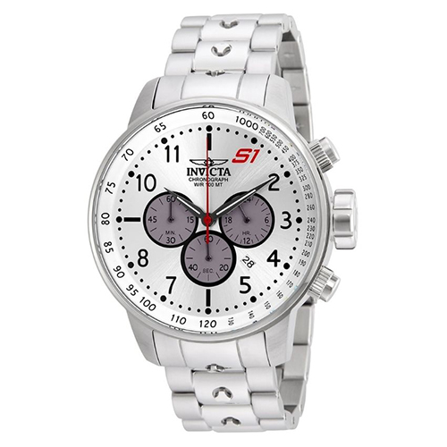 INVICTA 23083 MEN’S S1 RALLY CHRONOGRAPH SILVER STEEL QUARTZ WATCH - Large