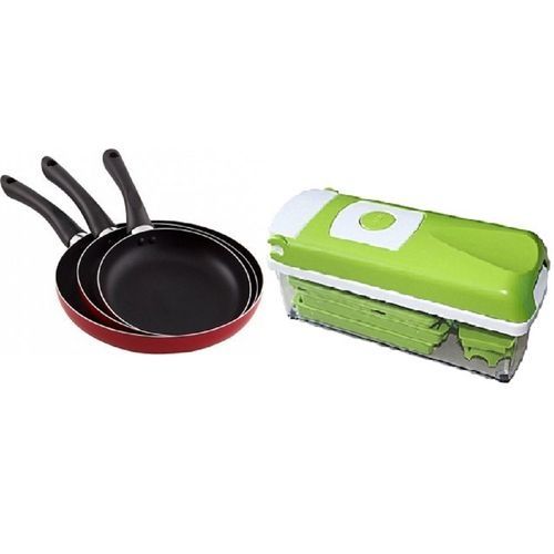 Home Choice Kitchen Bundles - Non-Stick Fry Pan Set Of 3 + Nicer Dice