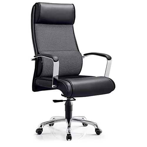 DELUXE EXECUTIVE OFFICE LEATHER CHAIR|BLACK