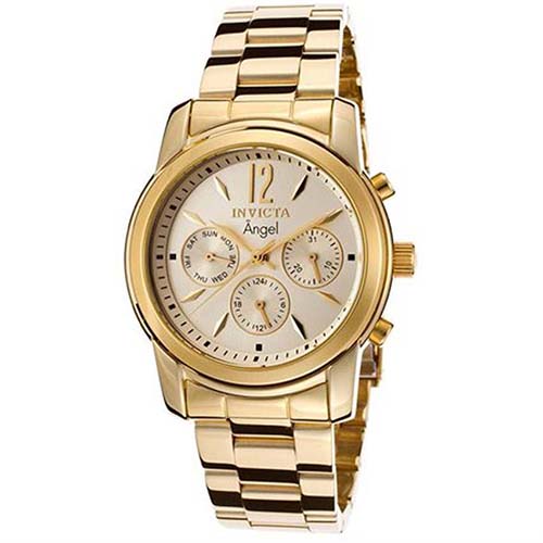 INVICTA 12551 WOMEN’S ANGEL ANALOG DISPLAY SWISS QUARTZ GOLD WATCH - Large