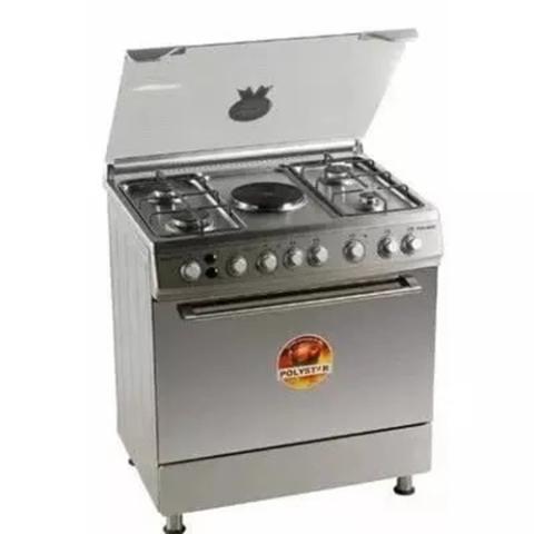 Polystar Gas Cooker PVFS-80G1 | 4 Gas + 1 Hot Plate Stainless