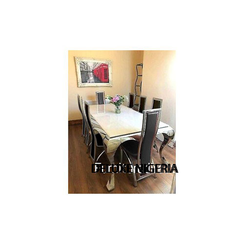 Marble Black Guane Dining Set Furniture + 8 Dinning Chairs