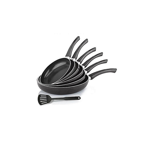 HOME TOUCH 7Pcs Non-stick Frying Pan Set - Black