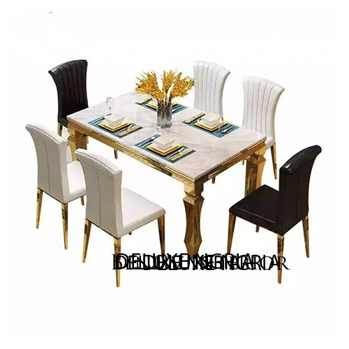 Marble Dining Table Marble With Six Chair (II)