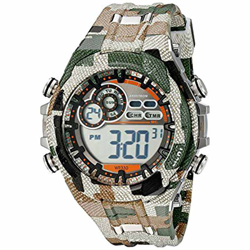 Armitron 40/8188MIL Men’s Digital Chronograph Camouflage Patterned Resin Strap Watch