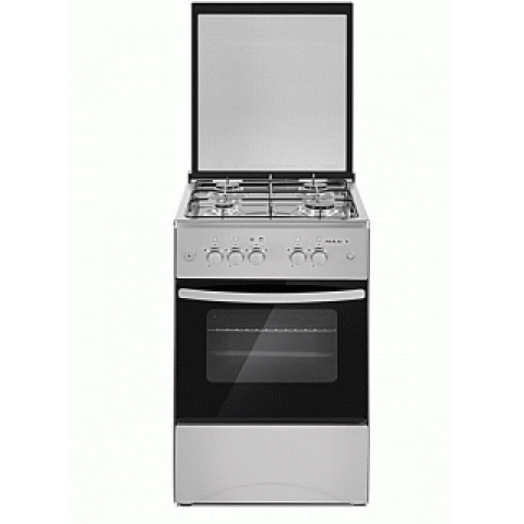 MAXI Gas Cooker 50*50 4B INOX|50CM*50CM|4 GAS BURNER|GLASS|IGNITION|OVEN LAMP|50504BINOX (DE)