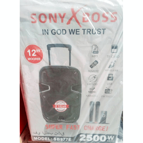 SONY X BOSS 12 INCHES 2500W AUDIO MOBILE SOUND SPEAKER - SB 977E