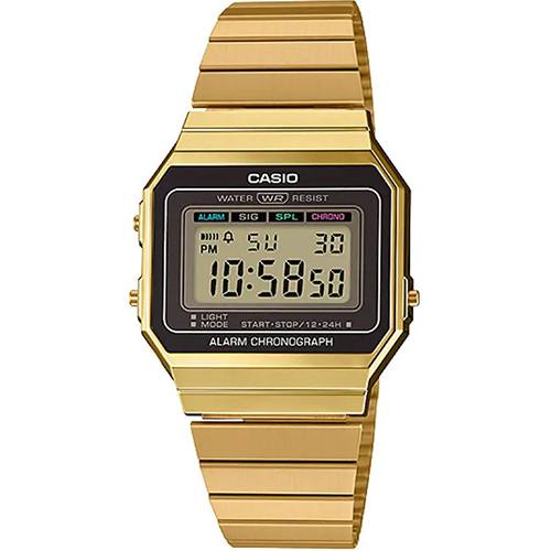 CASIO A700WG-9ADF UNISEX VINTAGE GOLD BRACELET WATCH - Large