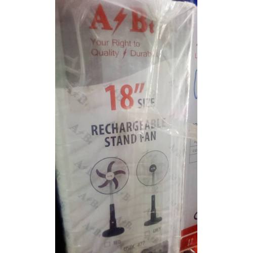 A & Bt 18 RECHARGEABLE STANDING FAN (CRO)