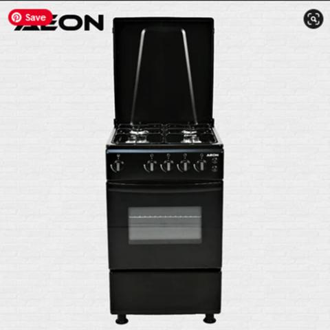Aeon Gas Cooker | Aeon Gas Cooker 50x50 With 4 Gas Burner Inox Hob Black Colour- S5401MEIXPDBB