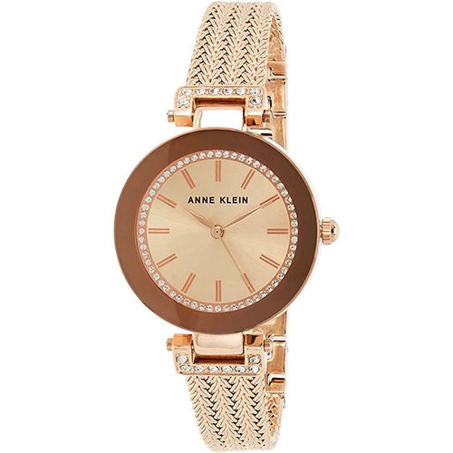 ANNE KLEIN AK/1906RGRG WOMEN’S PREMIUM CRYSTAL ACCENTED MESH BRACELET SMALL WATCH - Medium