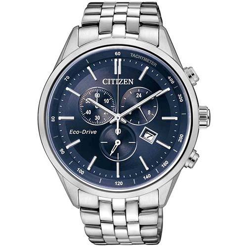 CITIZEN AT2140-55L MEN’S ECO-DRIVE TACHYMETER BLUE DIAL WATCH - Large