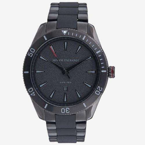 ARMANI EXCHANGE AX1826 MEN’S ENZO ANALOG BLACK CASE, BRACELET WATCH