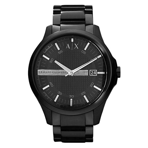 ARMANI EXCHANGE AX2104 MEN’S HAMPTON BLACK DIAL, BLACK BRACELET WATCH - Large