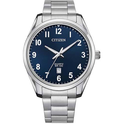 CITIZEN BI1031-51L MEN’S BLUE DIAL STAINLESS STEEL ANALOG WATCH - Large