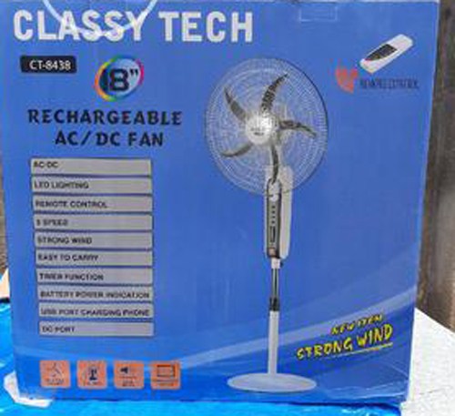 CLASSY TECH 18 RECHARGEABLE WITH REMOTE FAN CT-8438 (CRO)