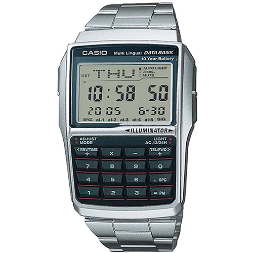 CASIO DBC-32D-1ADF MEN’S MULTI-LINGUAL DATA BANK SMALL SIZE BRACELET WATCH - Large