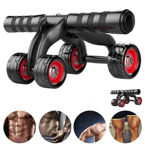 GATEGOLD FITNESS Multi-Functional Lightweight Portable Trainer 4-Wheel Ab Roller And Push Up Bar – abr