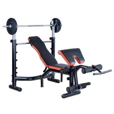 Gategold GG-310-1 Deluxe Weight Bench 50kg + Barbell - Small