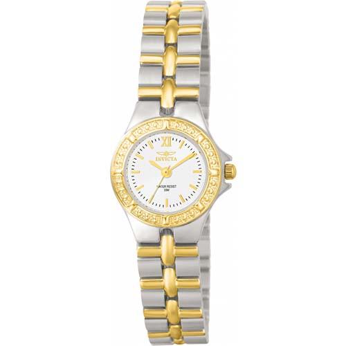 INVICTA 0136 WOMEN’S WILDFLOWER WHITE DIAL TWO-TONE STAINLESS STEEL WATCH - Large