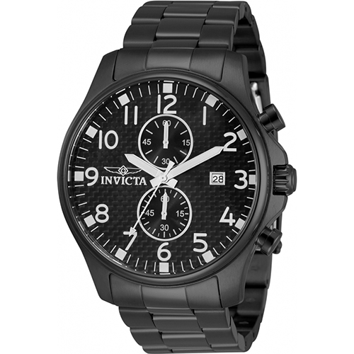 INVICTA 0383 MEN’S SPECIALTY BLACK STAINLESS STEEL BRACELET WATCH