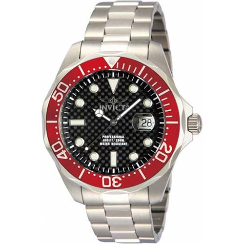 INVICTA 12565 MEN’S PRO DIVER QUARTZ 3 HAND BLACK DIAL WATCH - Large