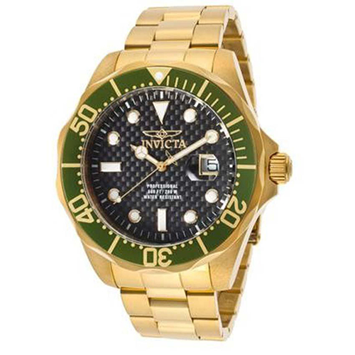 INVICTA 14358 MEN’S PRO DIVER ANALOG DISPLAY SWISS QUARTZ GOLD WATCH - Large