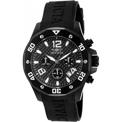 INVICTA 14890 MEN’S SPECIALTY QUARTZ CHRONOGRAPH BLACK DIAL POLYURETHANE WATCH - Large