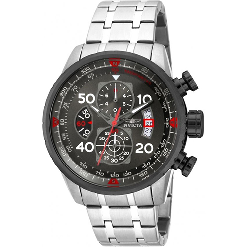 INVICTA 17204 MEN’S CHRONOGRAPH AVIATOR STAINLESS STEEL QUARTZ WATCH - Large