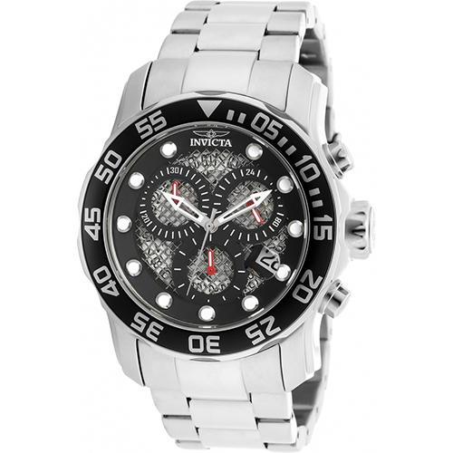 INVICTA 19836 MEN’S PRO DIVER BLACK & SILVER DIAL SCUBA WATCH - Large