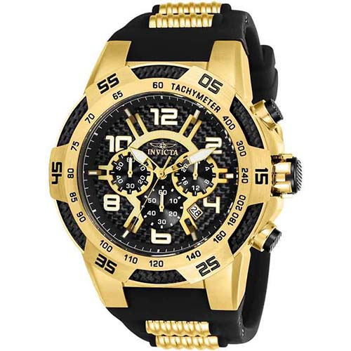 INVICTA 24233 MEN’S SPEEDWAY QUARTZ MULTIFUNCTION BLACK DIAL XL WATCH - Large