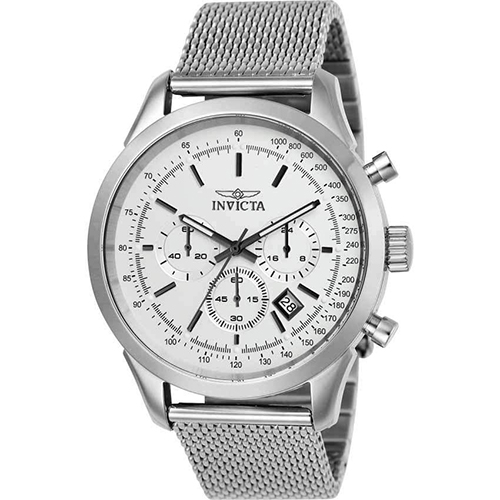 INVICTA 25222 MEN’S SPEEDWAY QUARTZ CHRONOGRAPH SILVER DIAL WATCH - Large