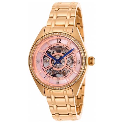 INVICTA 26358 WOMEN’S OBJET D ART STAINLESS STEEL ROSE GOLD-TONE DIAL WATCH