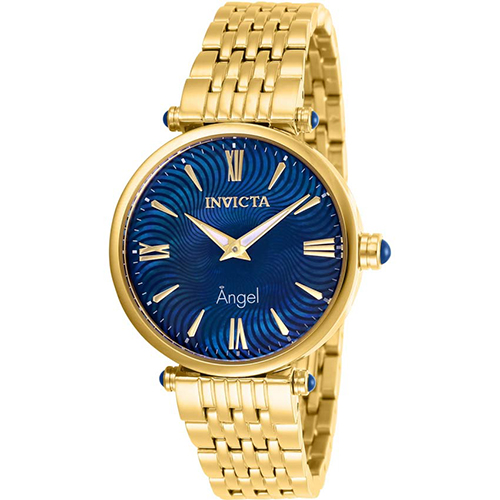 INVICTA 27989 WOMEN’S ANGEL BLUE DIAL YELLOW GOLD BRACELET WATCH - Large