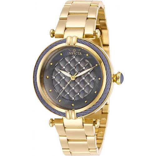 INVICTA BOLT 28929 WOMEN’S SLEEK GOLD BRACELET OYSTER DIAL WATCH - Large