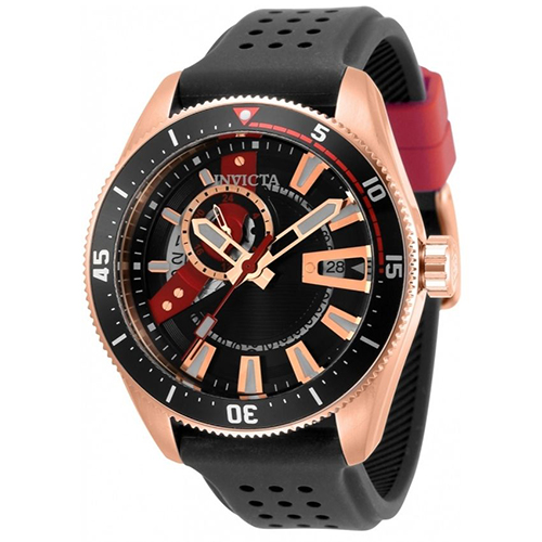 INVICTA 33512 MEN’S RUBBER ROSE GOLD PRO DIVER AUTOMATIC SILICONE WATCH - Medium