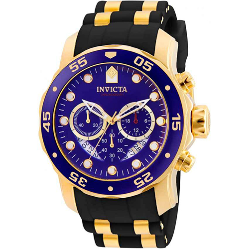 INVICTA 3328 MEN’S I-FORCE LEFTY CHRONOGRAPH BLUE DIAL LEATHER WATCH - Large