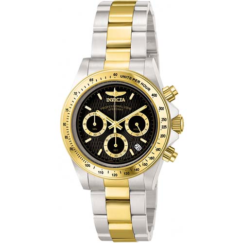 INVICTA 9224 MEN’S SPEEDWAY CHRONOGRAPH BLACK DIAL TWO-TONE SMALL WATCH - Medium