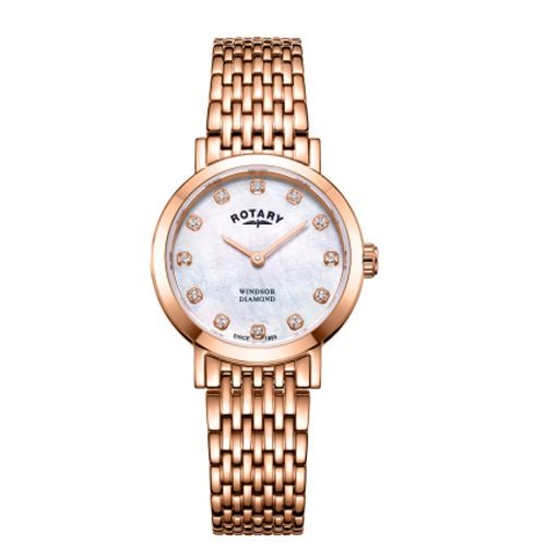 ROTARY LB05304/41/D WOMEN’S WINDSOR DIAMOND ROSE GOLD SMALL WATCH