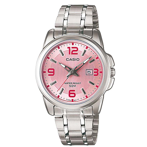 CASIO LTP-1314D-5AVDF WOMEN’S ENTICER PINK DIAL BRACELET WATCH - Large